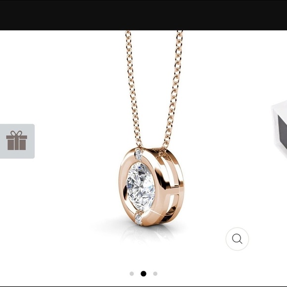 CATE & CHLOE Zara 18k Rose Gold Plated Crystal Pendant Chain Necklace - Picture 2 of 9